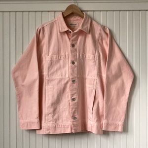NWOT Madewell Pink Denim Chore Coat in Garment-Dyed Twill (Size Small)